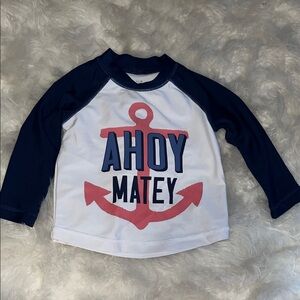 Carter's Nautical Anchor Swim Rashguard - Navy and White